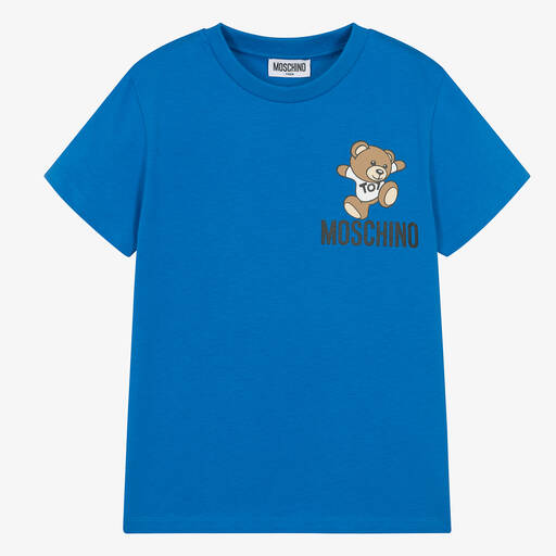 Moschino Kid-Teen-Teen Blue Cotton Teddy Bear T-Shirt | Childrensalon