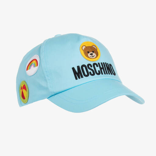 Moschino Kid-Teen-Teen Blue Logo Patch Cap | Childrensalon