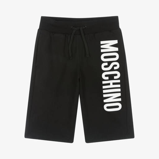 Moschino Kid-Teen-Teen Boys Black Cotton Jersey Shorts | Childrensalon