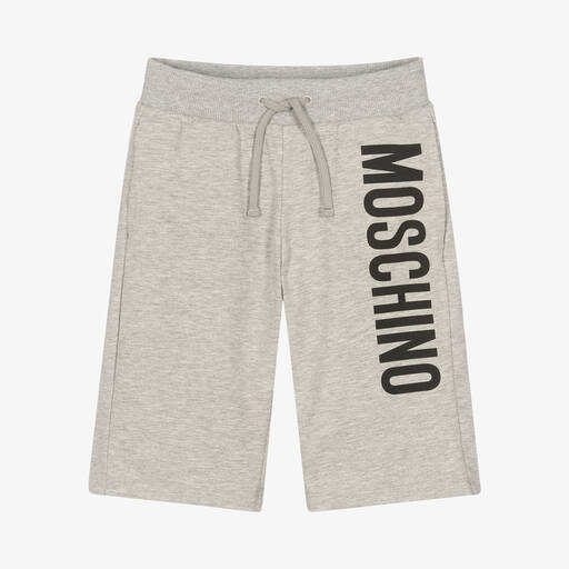 Moschino Kid-Teen-Teen Boys Grey Cotton Jersey Shorts | Childrensalon