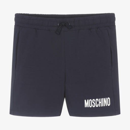 Moschino Kid-Teen-Teen Boys Navy Blue Cotton Shorts | Childrensalon