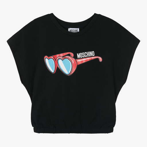 Moschino Kid-Teen-Teen Girls Black Cotton T-Shirt | Childrensalon