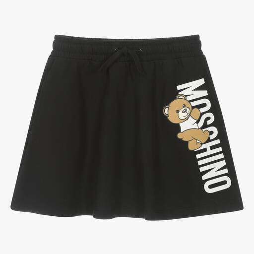 Moschino Kid-Teen-Teen Girls Black Cotton Teddy Bear Skirt | Childrensalon