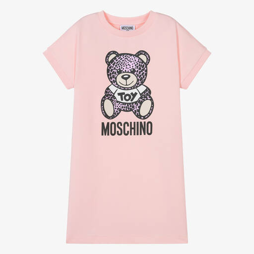 Moschino Kid-Teen-Teen Girls Pink Cotton Bear Dress | Childrensalon