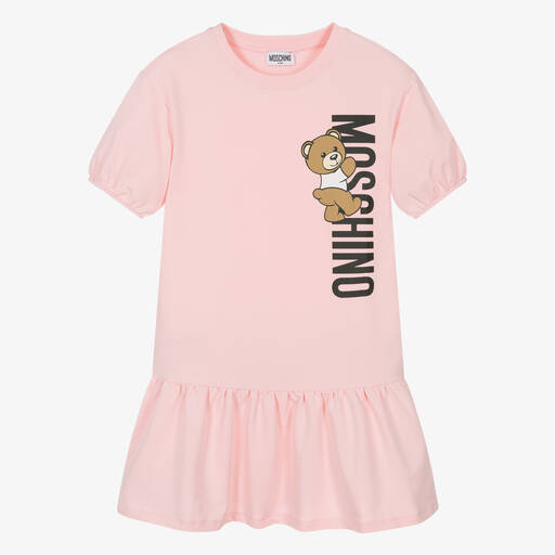 Moschino Kid-Teen-Teen Girls Pink Cotton Teddy Bear Dress | Childrensalon