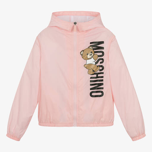 Moschino Kid-Teen-Teen Girls Pink Teddy Bear Hooded Jacket | Childrensalon