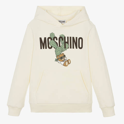 Moschino Kid-Teen-Teen Ivory Cactus Teddy Bear Hoodie | Childrensalon