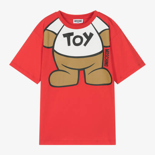 Moschino Kid-Teen-Teen Red Cotton T-Shirt | Childrensalon