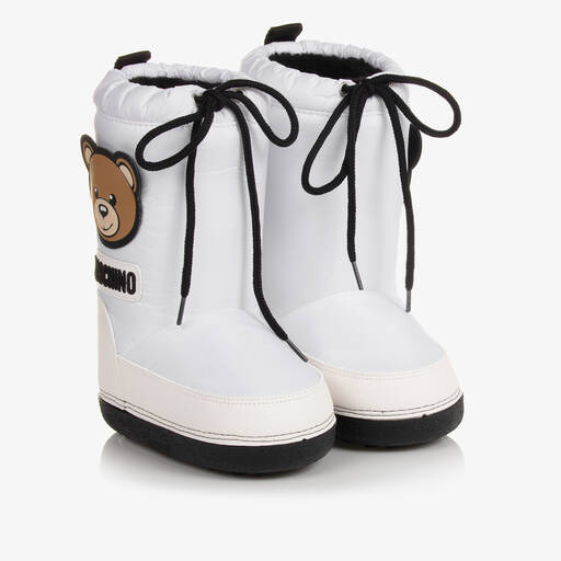 Moschino Kid-Teen-Teen White Teddy Bear Snow Boots | Childrensalon