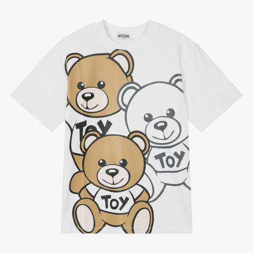 Moschino Kid-Teen-Teen White Teddy Bear T-Shirt | Childrensalon