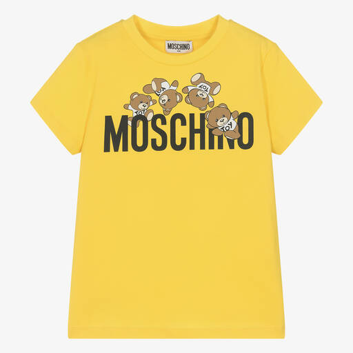 Moschino Kid-Teen-Teen Yellow Cotton Teddy Bear T-Shirt | Childrensalon