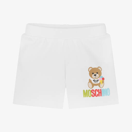Moschino Baby-Short blanc en coton nounours | Childrensalon