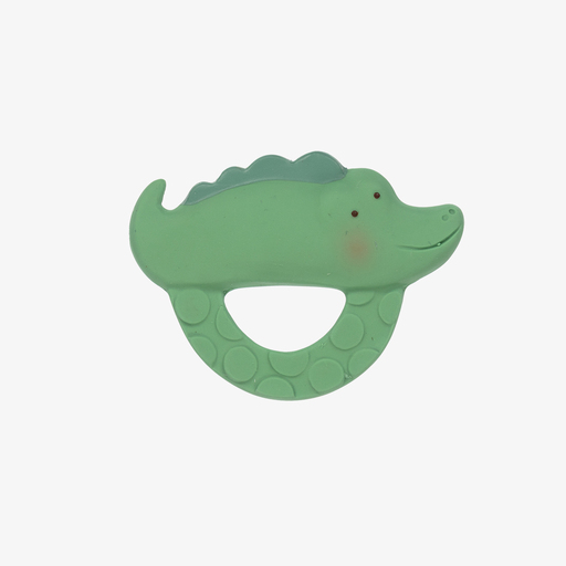 Moulin Roty-عضّاضة تمساح مطاط طبيعي لون أخضر للأطفال (11.5 سم) | Childrensalon