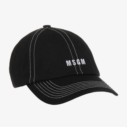MSGM-Black Cotton Cap | Childrensalon