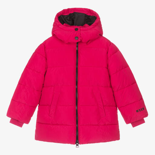MSGM-Girls Pink Puffer Coat | Childrensalon