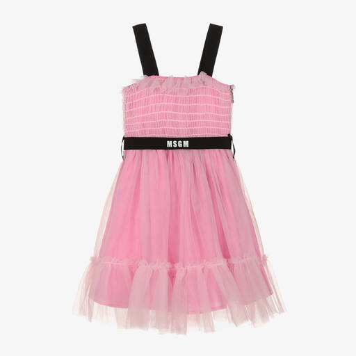 MSGM-Girls Pink Tulle Dress | Childrensalon