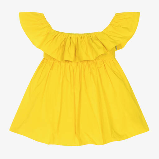 MSGM-Girls Yellow Taffeta Bubble Dress | Childrensalon