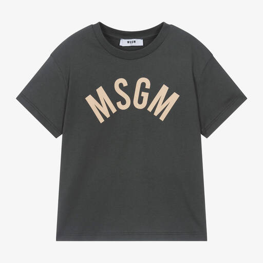 MSGM-Grey Cotton Club Paradiso T-Shirt | Childrensalon