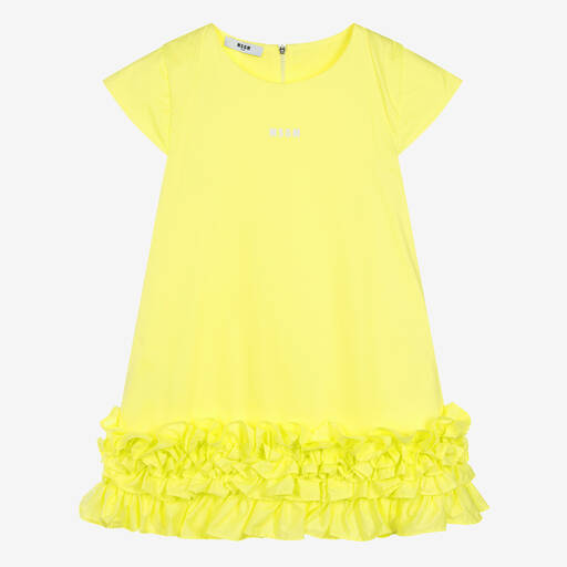 MSGM-Teen Girls Green Cotton Dress | Childrensalon