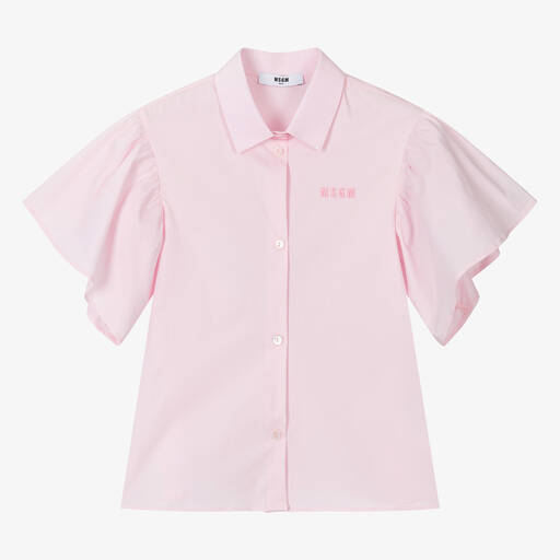 MSGM-Teen Girls Pink Cotton Blouse | Childrensalon