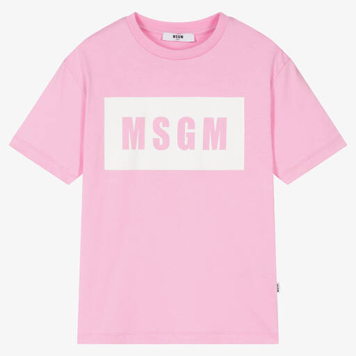 MSGM-Teen Girls Pink Cotton Jersey T-Shirt | Childrensalon