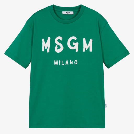 MSGM-Grünes Teen Baumwoll-T-Shirt | Childrensalon