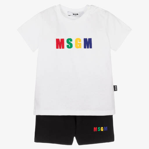 MSGM-T-shirt blanc et short noir | Childrensalon