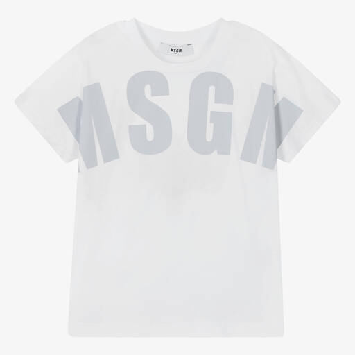 MSGM-White Cotton T-Shirt | Childrensalon