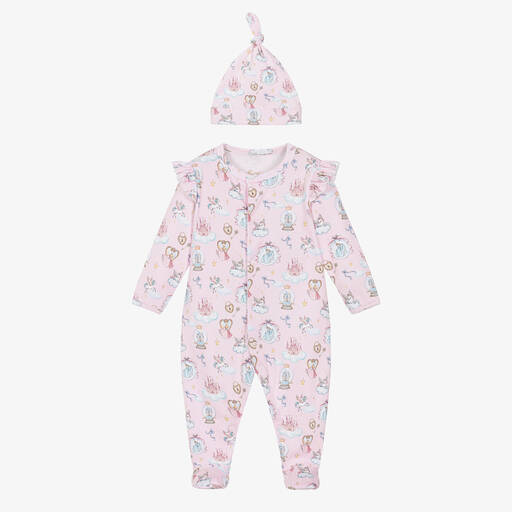 My Little Pie-Girls Pink Supima Cotton Princess Babysuit Set | Childrensalon