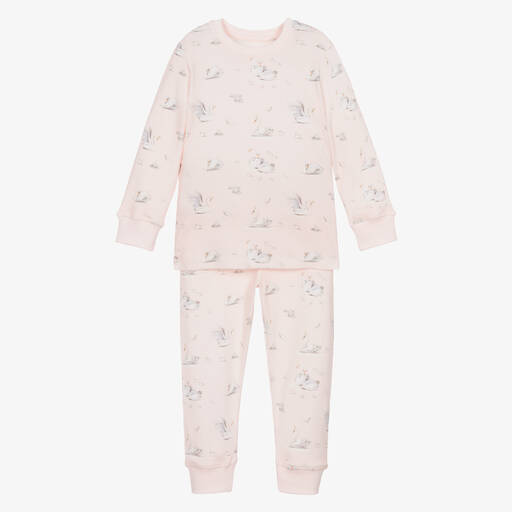 My Little Pie-Girls Pink Supima Cotton Swans Pyjamas | Childrensalon