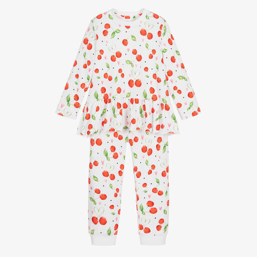 My Little Pie-Girls White Cherry Supima Cotton Pyjamas | Childrensalon
