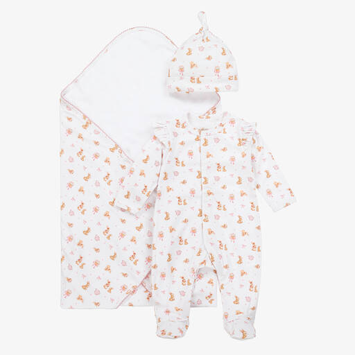 My Little Pie-Girls White Supima Cotton Bella Pink Babysuit Set | Childrensalon