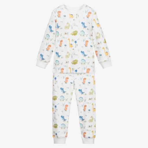 My Little Pie-Ivory Cotton Dino Pyjamas | Childrensalon