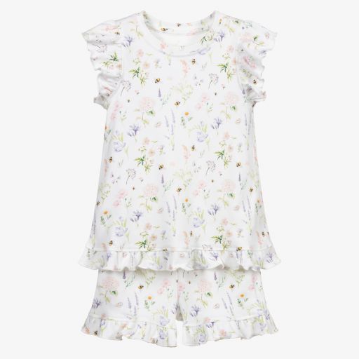 My Little Pie-Ivory Cotton Flower Pyjamas | Childrensalon