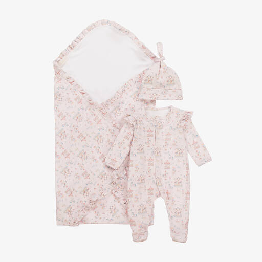 My Little Pie-Pink Supima Cotton Bonbon Print Babysuit Set | Childrensalon