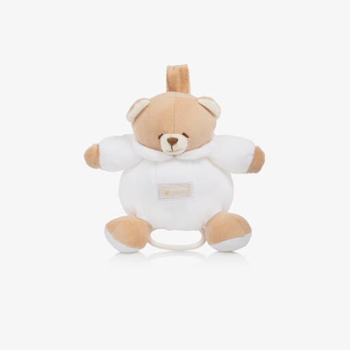 Nanán-Beige & White Musical Teddy Bear Toy (16cm) | Childrensalon