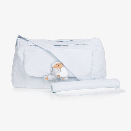 Nanán-Blue Cotton Baby Changing Bag (44cm) | Childrensalon