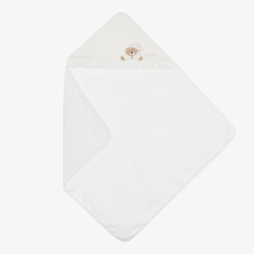 Nanán-منشفة هودي قطن لون عاجي و أبيض للأطفال (75 سم) | Childrensalon