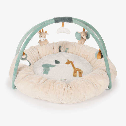 Nattou-Beige Padded Animal Playmat (90cm) | Childrensalon