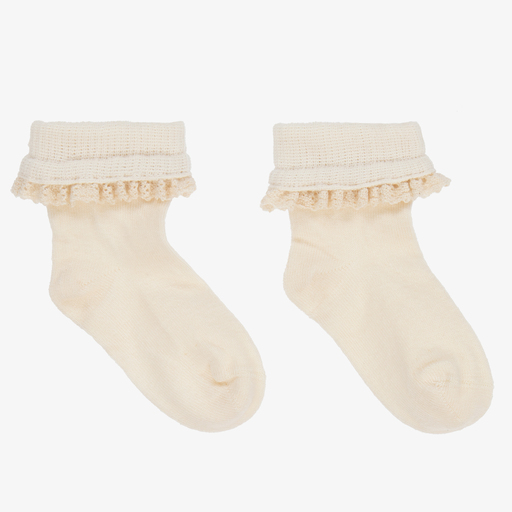 NaturaPura-Кремовые носки из органического хлопка для малышей | Childrensalon