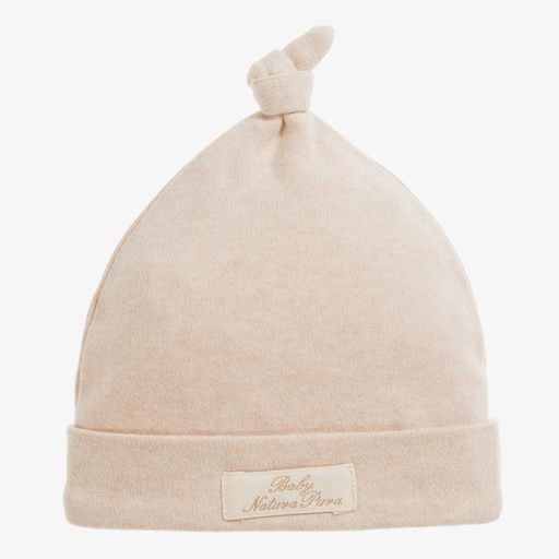 NaturaPura-Beige Organic Cotton Baby Hat | Childrensalon