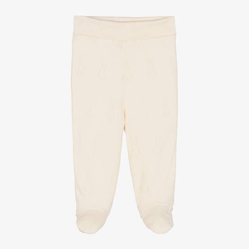 NaturaPura-Ivory Organic Cotton Bunny Baby Trousers | Childrensalon