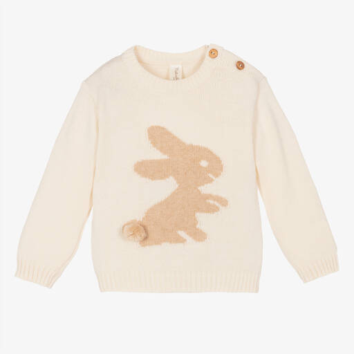 NaturaPura-Кремовый свитер из органического хлопка | Childrensalon