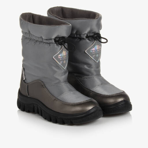 Naturino- Silver Snow Boots | Childrensalon