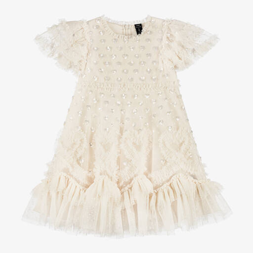 Needle & Thread-Girls Ivory Tulle Sequin Dress | Childrensalon