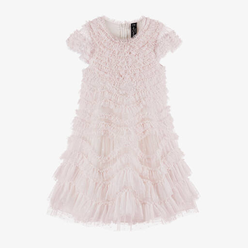 Needle & Thread-Girls Pale Pink Tulle Ruffle Dress | Childrensalon