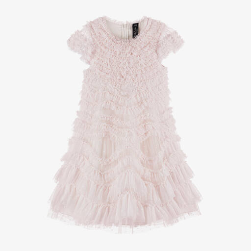 Needle & Thread-Robe rose pâle en tulle à volants | Childrensalon