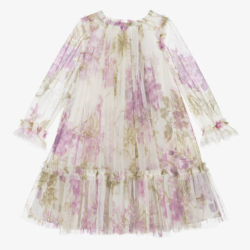 Needle & Thread-Robe violette et verte en tulle fille | Childrensalon