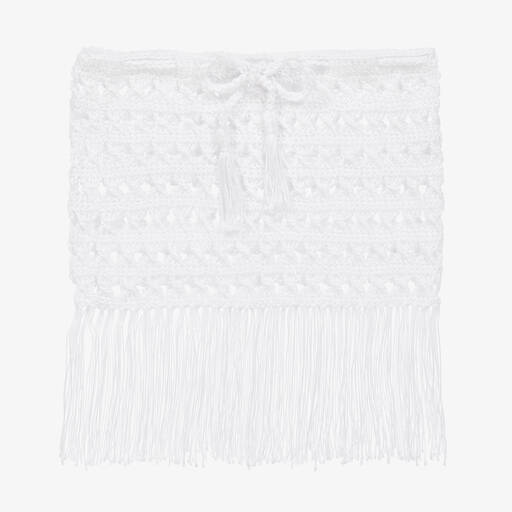 Nessi Byrd-Girls White Crochet Beach Skirt | Childrensalon