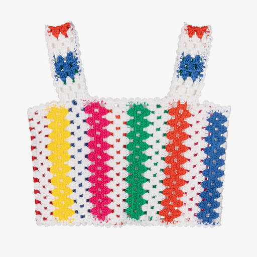 Nessi Byrd-Teen Girls Ivory Stripe Crochet Top | Childrensalon